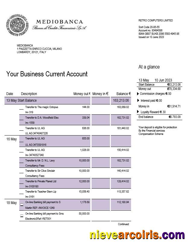 Mediobanca business statement